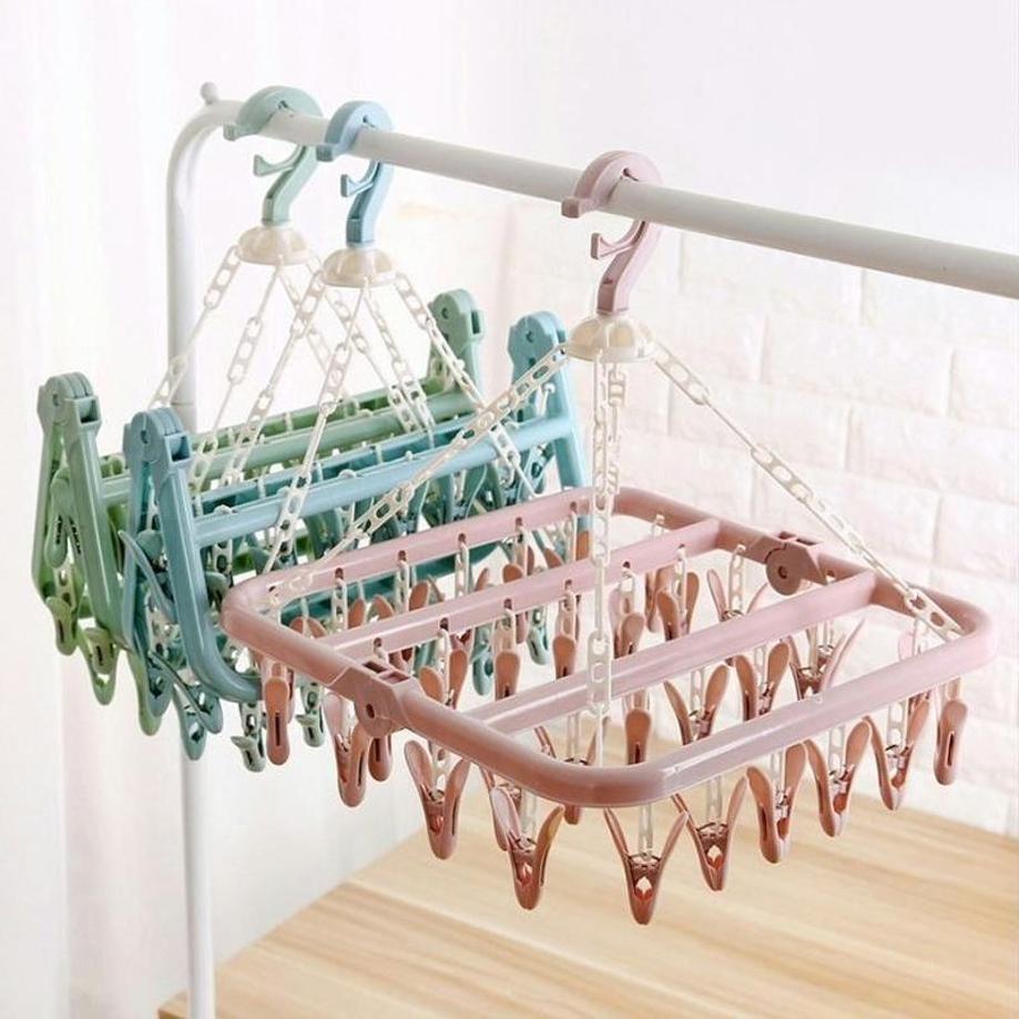 Baby Clothing Drying Rack - 1 Pcs 32 Klip Gantungan Baju