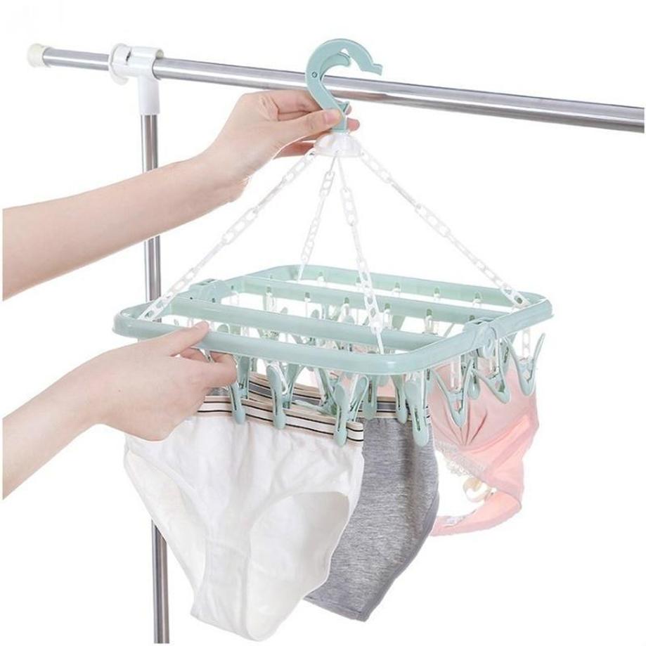 1 Pcs 32 Klip Gantungan Baju L - Baby Clothing Drying Rack ulasan dan harga